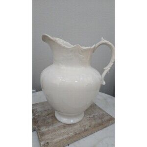 Antique Knowles, Taylor, and Knowles "Cornell" White Ironstone Water Pitcher